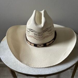 Summit Hats Bangora Cowboy Cattleman Cream Cowboy Hat Hatband Western 6 3/4